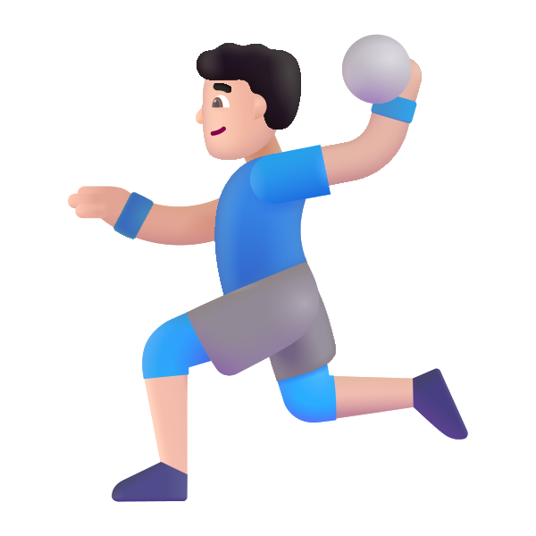 Man Playing Handball Color Light Vector