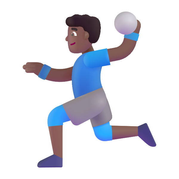 Man Playing Handball Color Medium Dark Vector