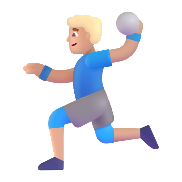 Man Playing Handball Color Medium Light