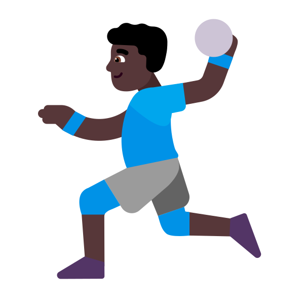 Man Playing Handball Flat Dark