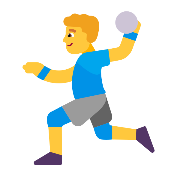 Man Playing Handball Flat Default Vector