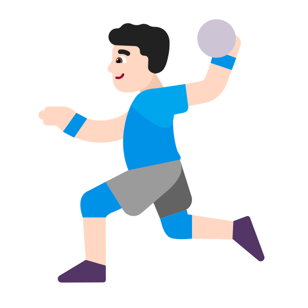 Man Playing Handball Flat Light Vector