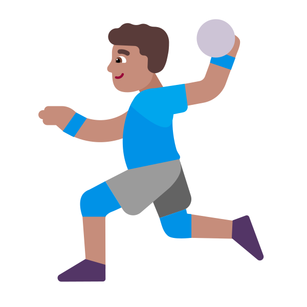 Man Playing Handball Flat Medium Vector