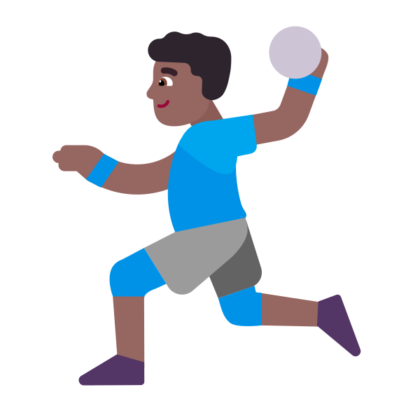 Man Playing Handball Flat Medium Dark