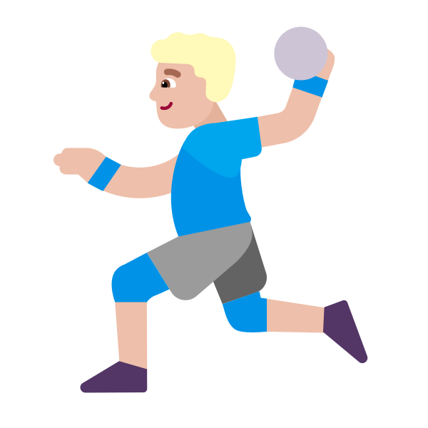 Man Playing Handball Flat Medium Light Vector