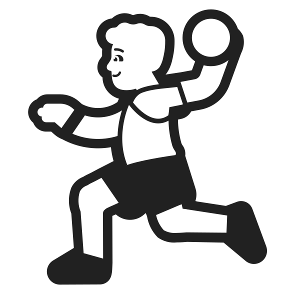 Man Playing Handball High Contrast Default