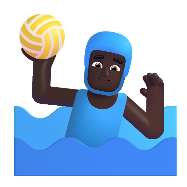 Man Playing Water Polo Color Dark Vector