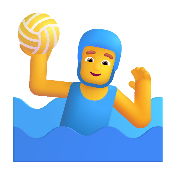 Man Playing Water Polo Color Default Vector