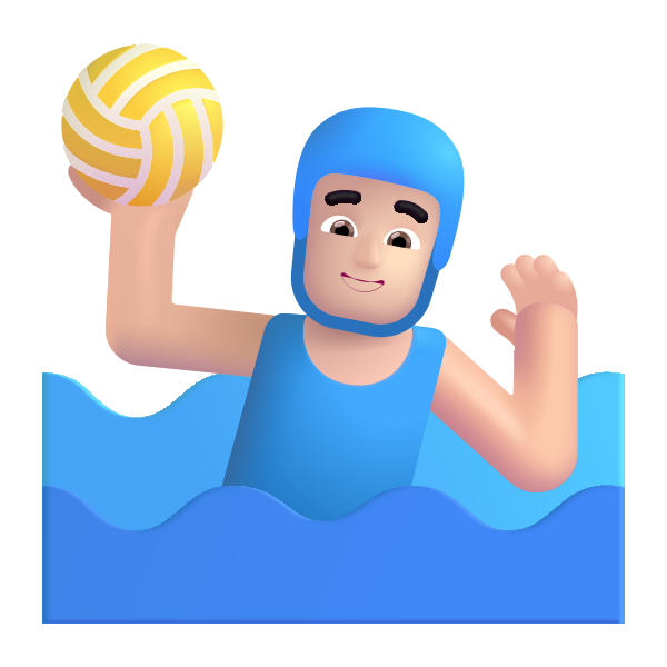 Man Playing Water Polo Color Light