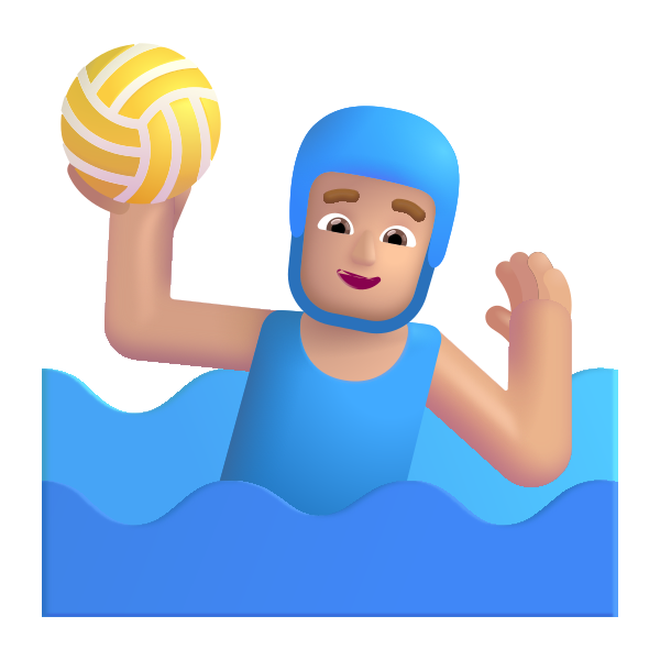 Man Playing Water Polo Color Medium Light