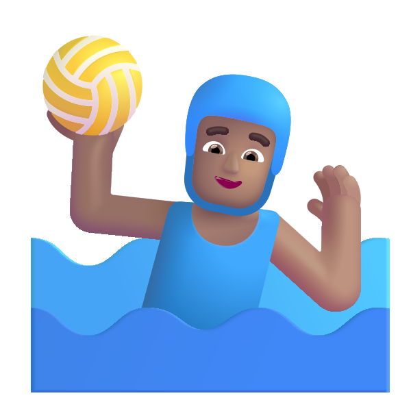 Man Playing Water Polo Color Medium