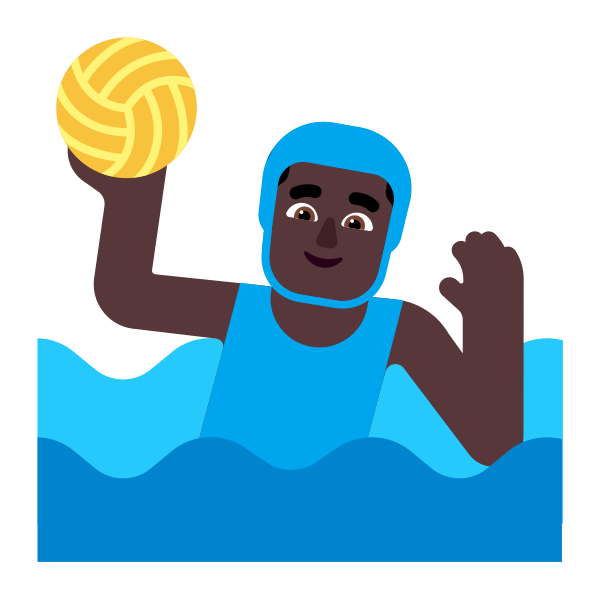 Man Playing Water Polo Flat Dark Vector