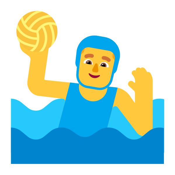 Man Playing Water Polo Flat Default Vector