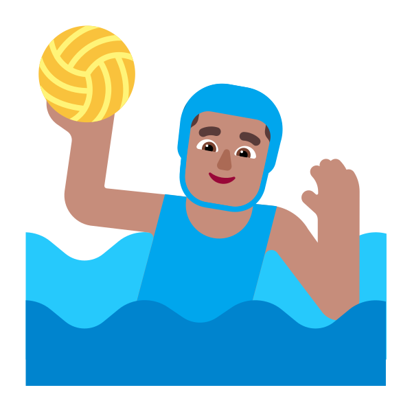 Man Playing Water Polo Flat Medium Vector