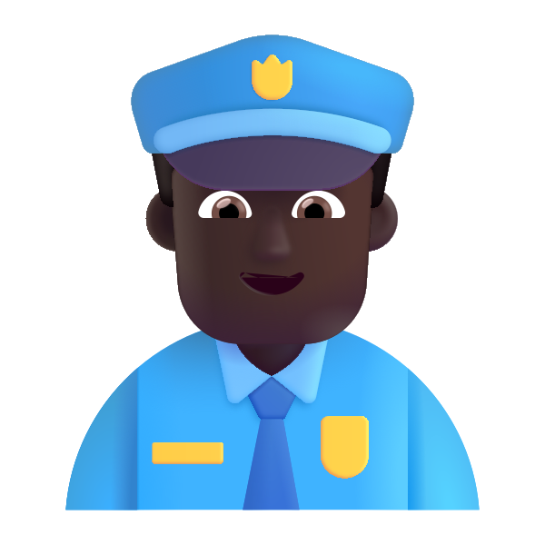 Man Police Officer Color Dark Vector