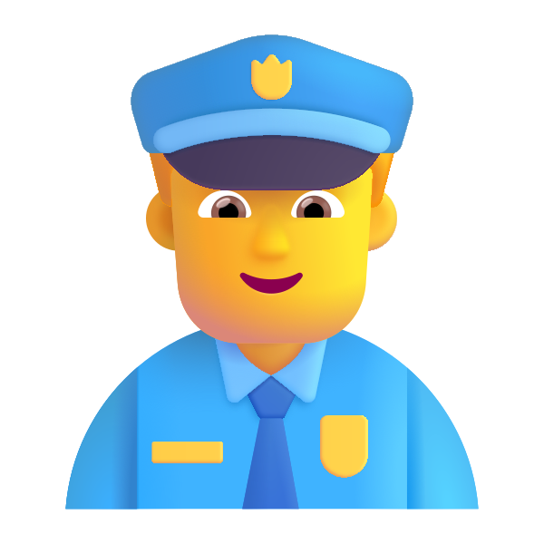 Man Police Officer Color Default Vector
