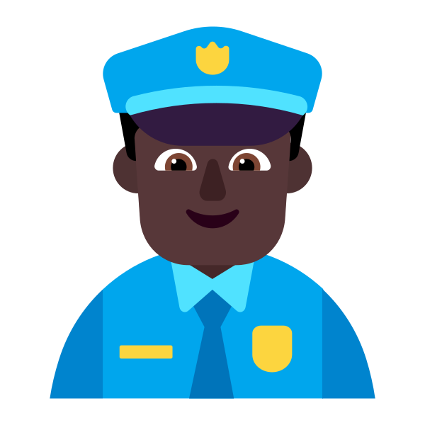 Man Police Officer Flat Dark