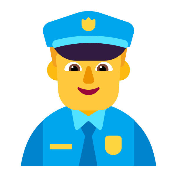 Man Police Officer Flat Default