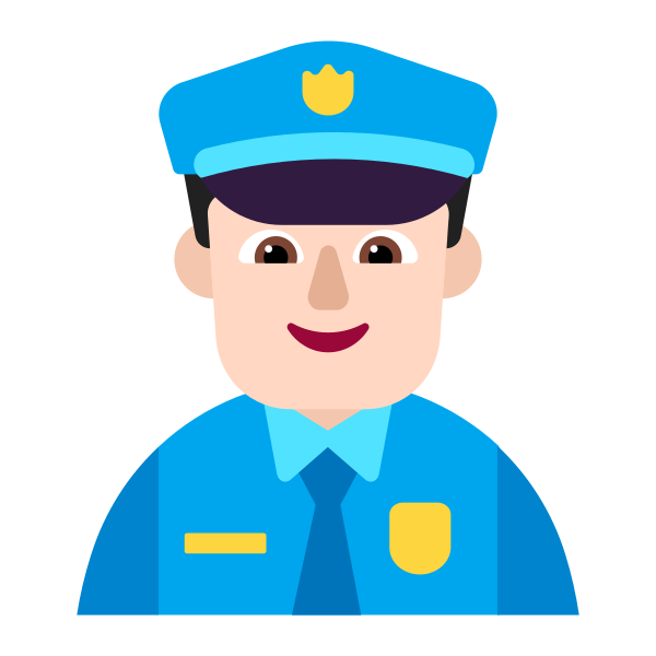 Man Police Officer Flat Light