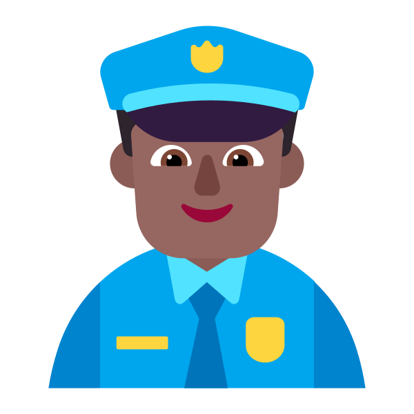 Man Police Officer Flat Medium Dark