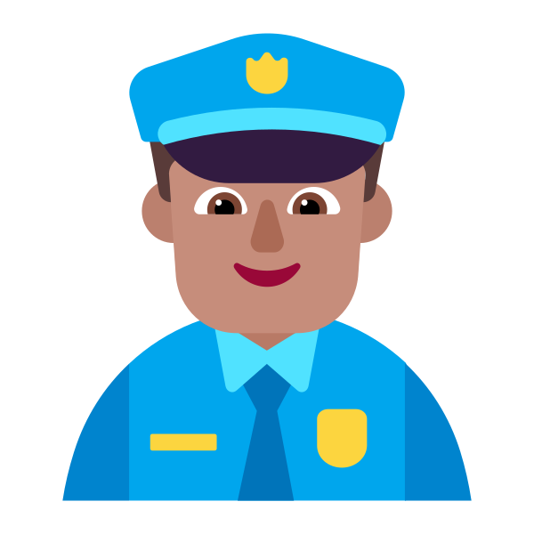Man Police Officer Flat Medium