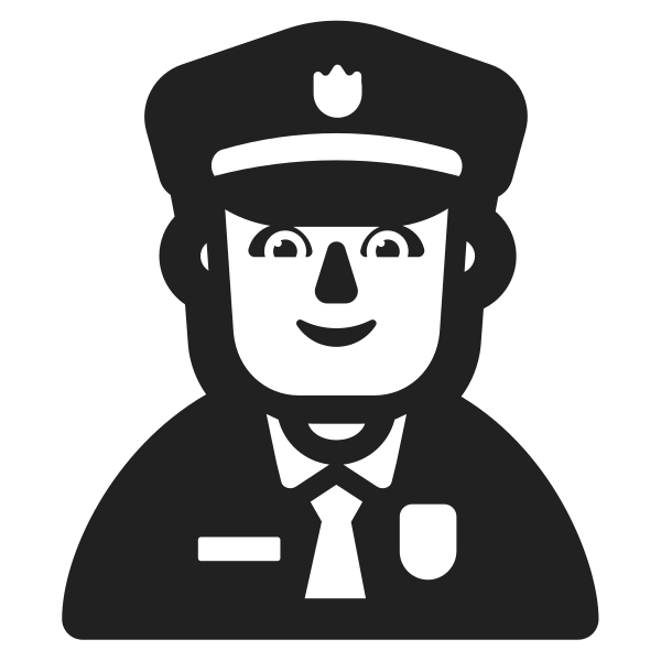 Man Police Officer High Contrast Default