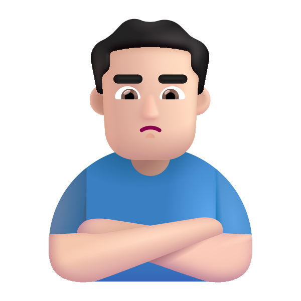 Man Pouting Color Light Vector