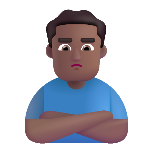 Man Pouting Color Medium Dark Vector