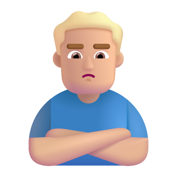 Man Pouting Color Medium Light Vector