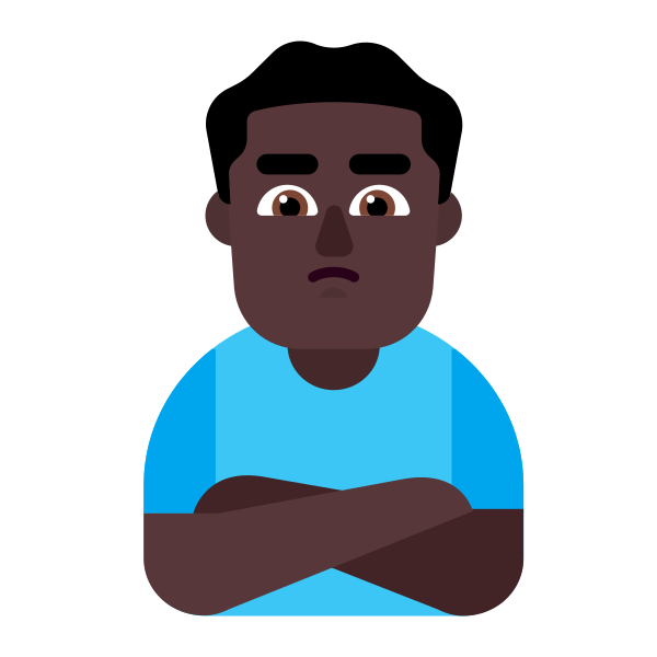 Man Pouting Flat Dark Vector