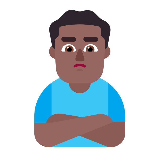 Man Pouting Flat Medium Dark