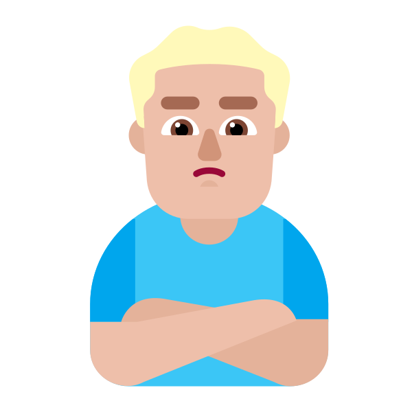 Man Pouting Flat Medium Light