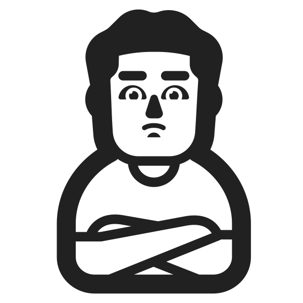 Man Pouting High Contrast Default Vector