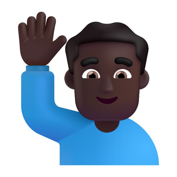 Man Raising Hand Color Dark