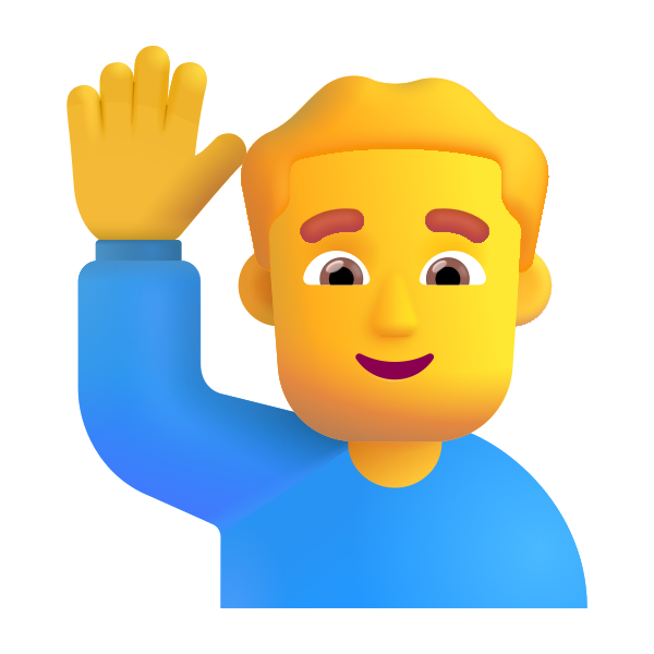 Man Raising Hand Color Default Vector