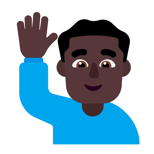 Man Raising Hand Flat Dark Vector