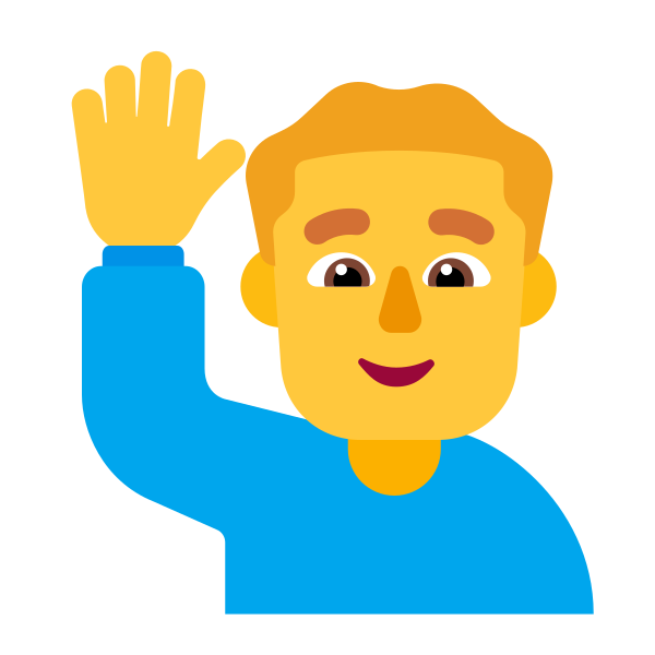 Man Raising Hand Flat Default