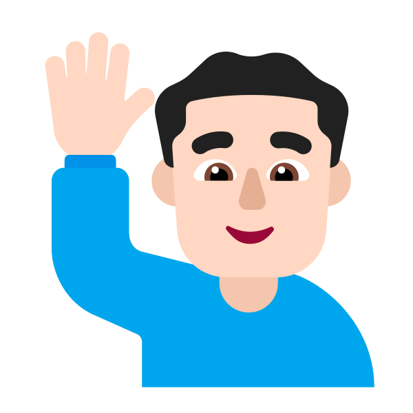 Man Raising Hand Flat Light