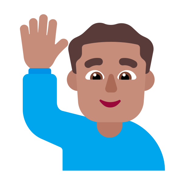Man Raising Hand Flat Medium Vector