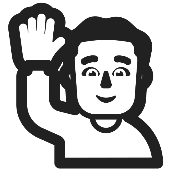Man Raising Hand High Contrast Default