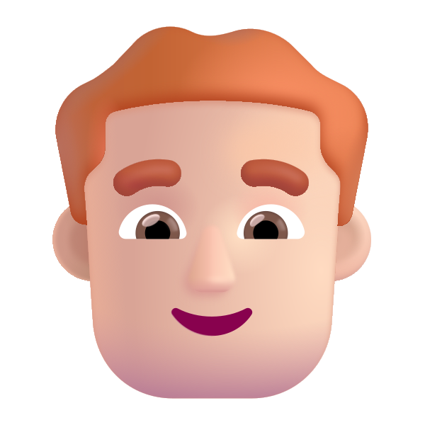 Man Red Hair Color Light Vector