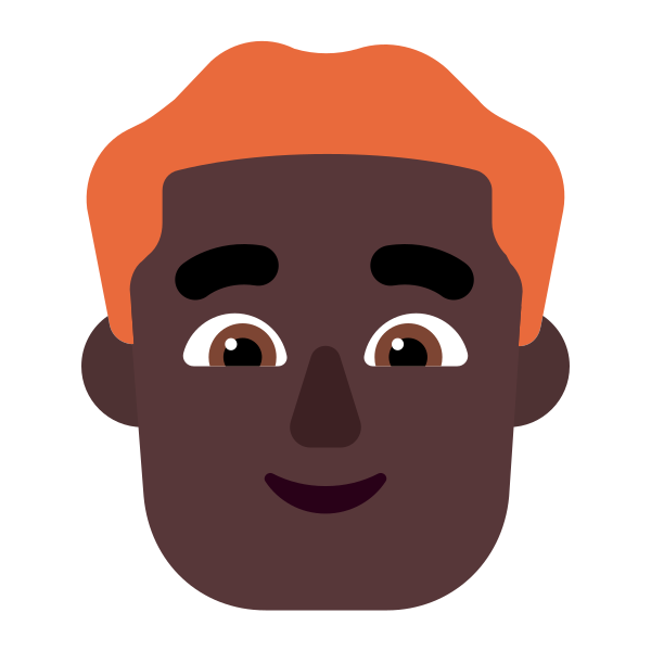 Man Red Hair Flat Dark Vector