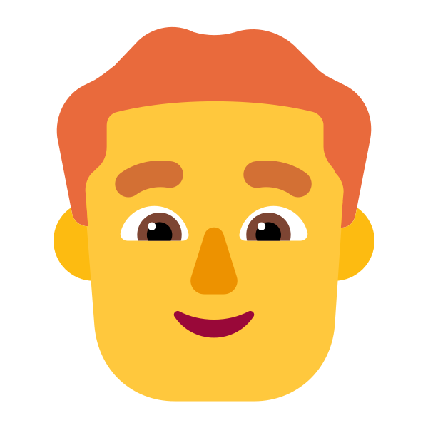 Man Red Hair Flat Default Vector