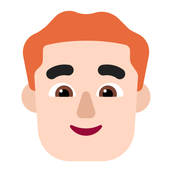 Man Red Hair Flat Light Vector
