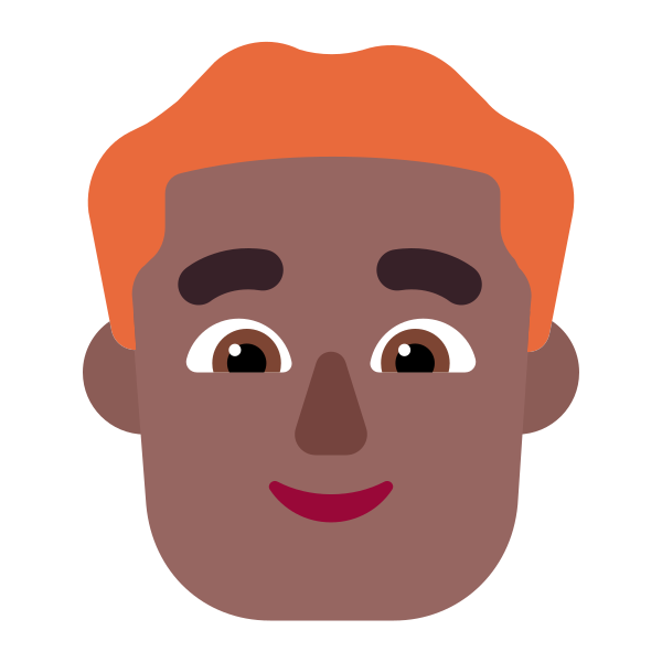 Man Red Hair Flat Medium Dark Vector