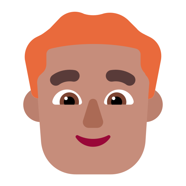 Man Red Hair Flat Medium Vector