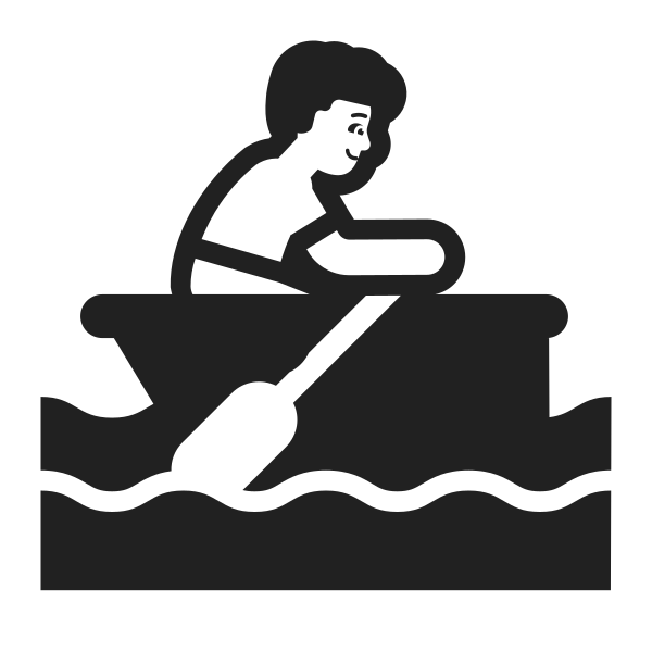 Man Rowing Boat High Contrast Default