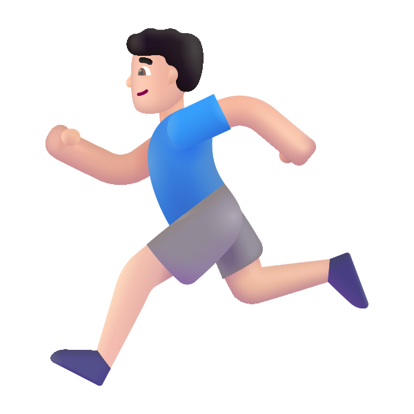 Man Running Color Light Vector