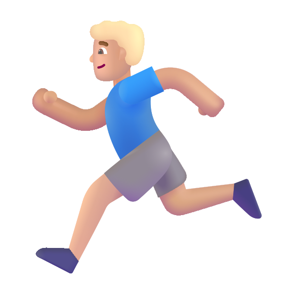 Man Running Color Medium Light Vector