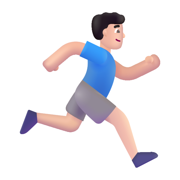 Man Running Facing Right Color Light
